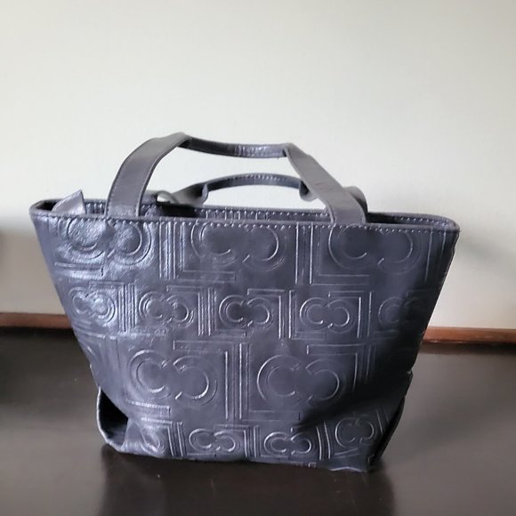 Liz Claiborne Black Embossed Tote Bag - Picture 3 of 5
